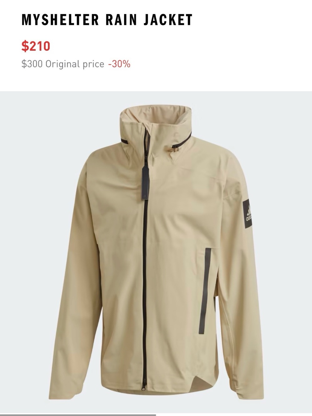 adidas Men’s Myshelter Rain jacket